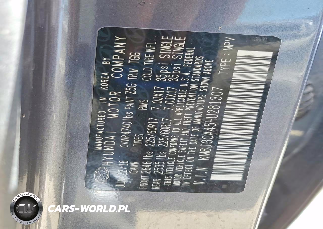 2017 Hyundai Tucson Se VIN:KM8J3CA45HU281307 - 13
