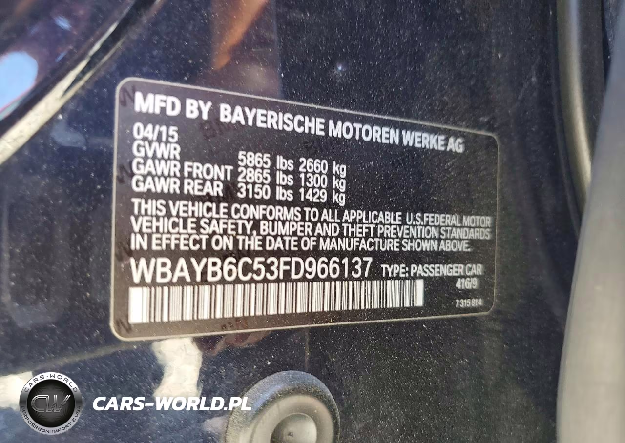 2015 BMW 750 Xi VIN:WBAYB6C53FD966137 - 13