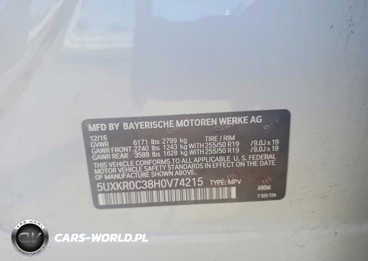 2017 BMW X5 xDrive35I VIN:5UXKR0C38H0V74215 - 13