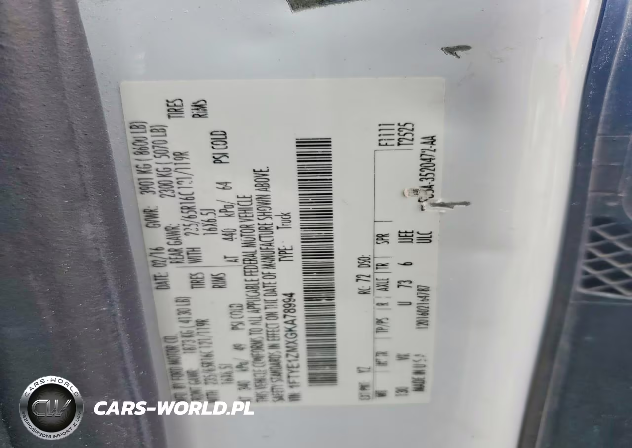 2016 Ford Transit Low Roof VIN:1FTYE1ZMXGKA78994 - 13