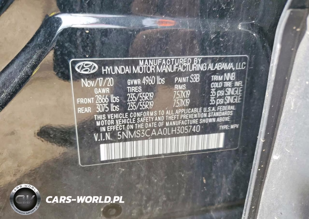2020 Hyundai Santa Fe Sel 2.0T VIN:5NMS3CAA0LH305740 - 12
