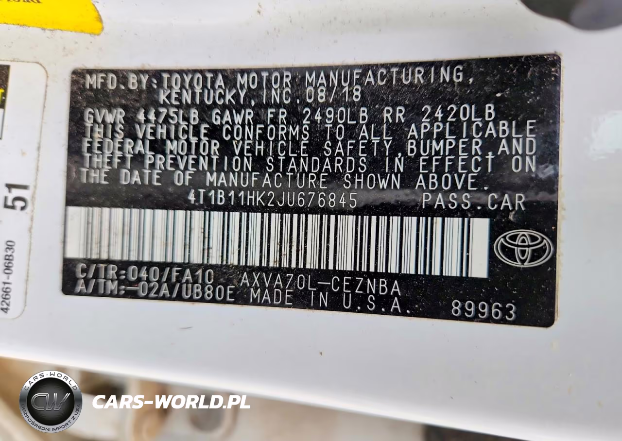 2018 Toyota Camry Le VIN:4T1B11HK2JU676845 - 12