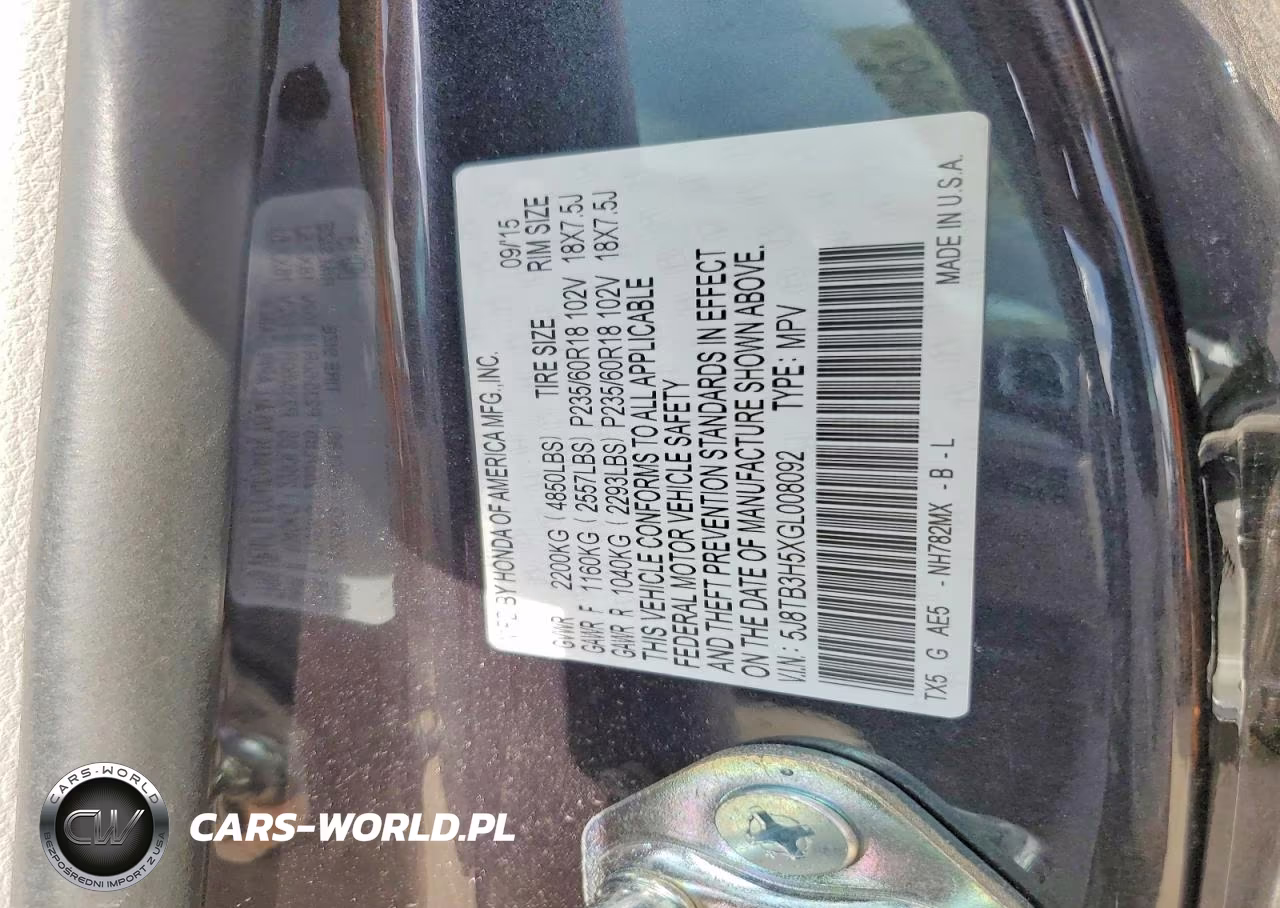 2016 Acura Rdx Technology VIN:5J8TB3H5XGL008092 - 13