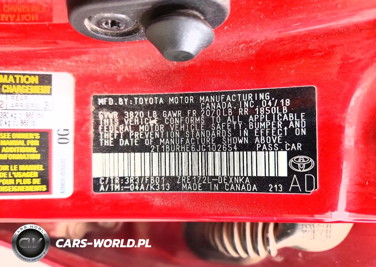2018 Toyota Corolla Le VIN:2T1BURHE6JC102654 - 12