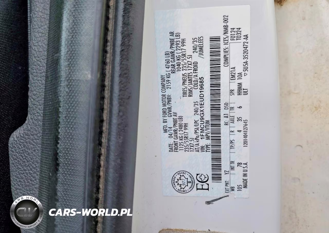 2014 Ford Escape Se VIN:1FMCU9GX1EUD19685 - 13