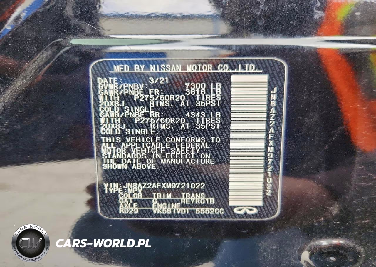 2021 Infiniti Qx80 Luxe VIN:JN8AZ2AFXM9721022 - 14