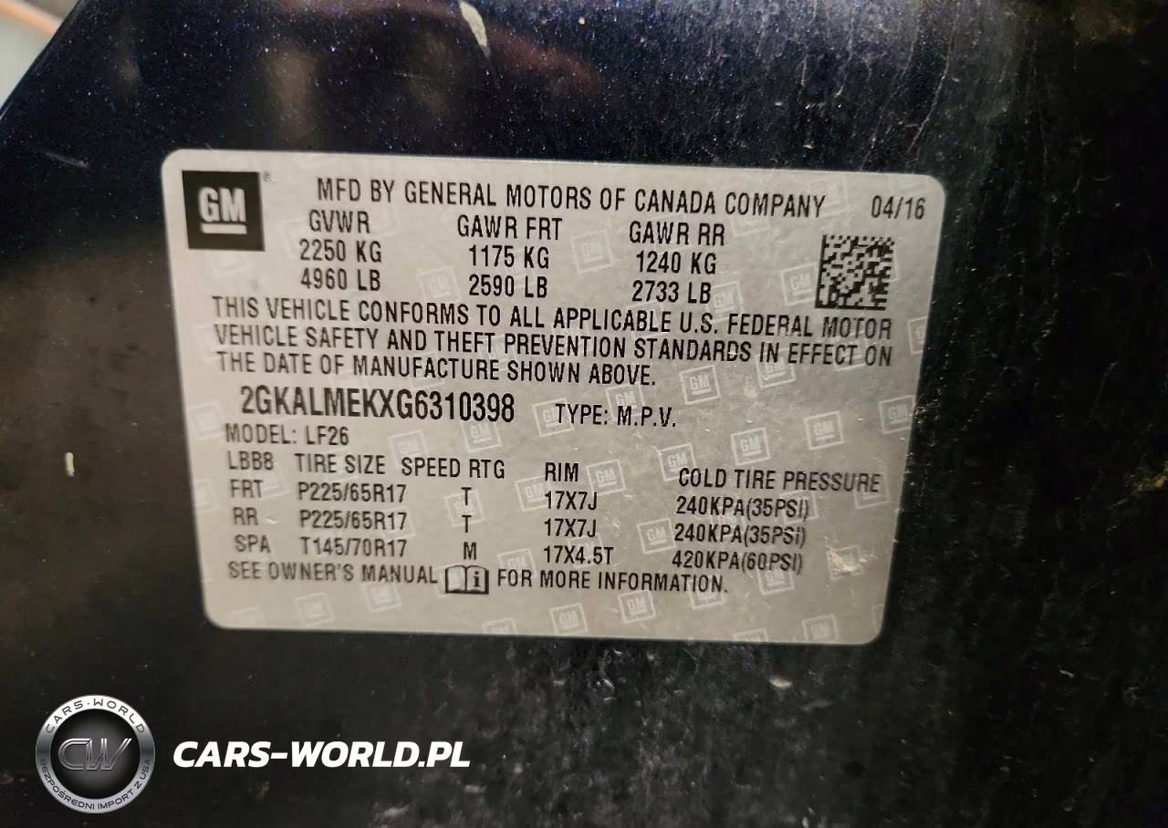 2016 GMC Terrain Sle VIN:2GKALMEKXG6310398 - 12