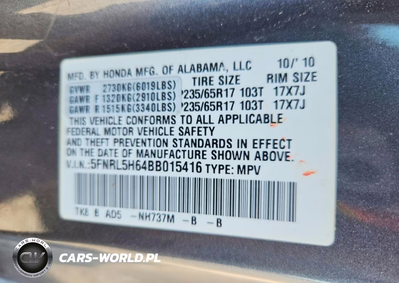 2011 Honda Odyssey Exl VIN:5FNRL5H64BB015416 - 13
