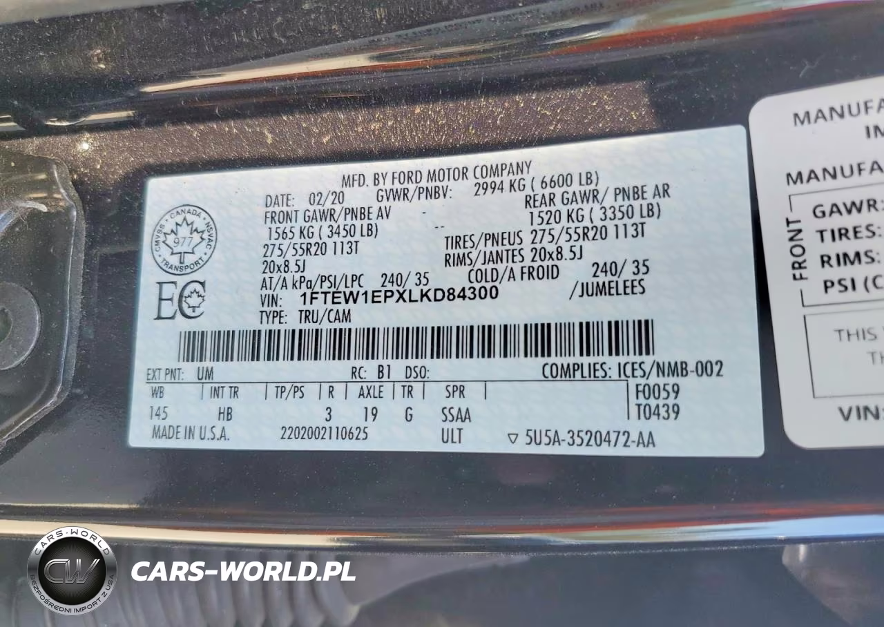 2020 Ford F150 Supercrew VIN:1FTEW1EPXLKD84300 - 12