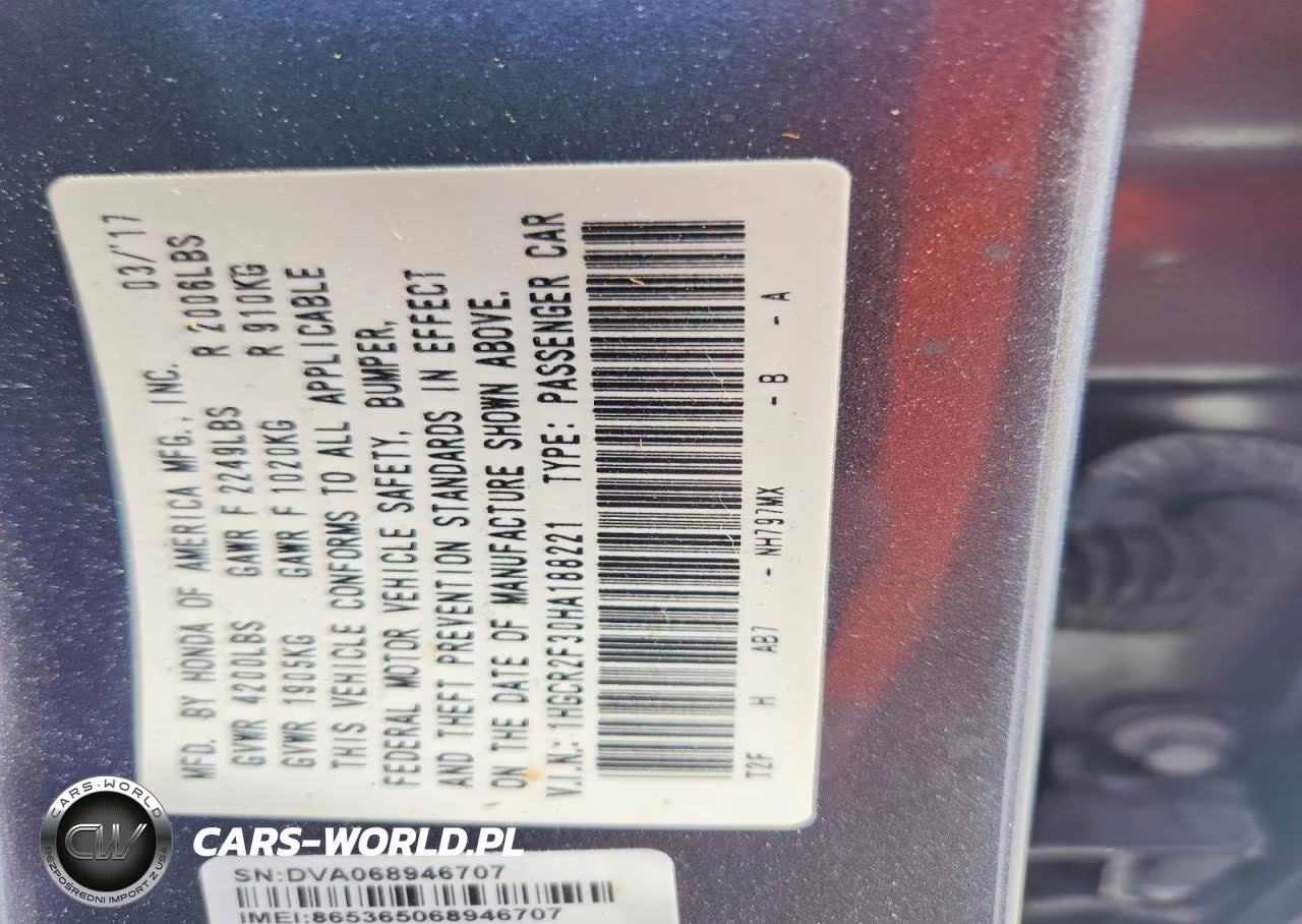 2017 Honda Accord Lx VIN:1HGCR2F30HA188221 - 12