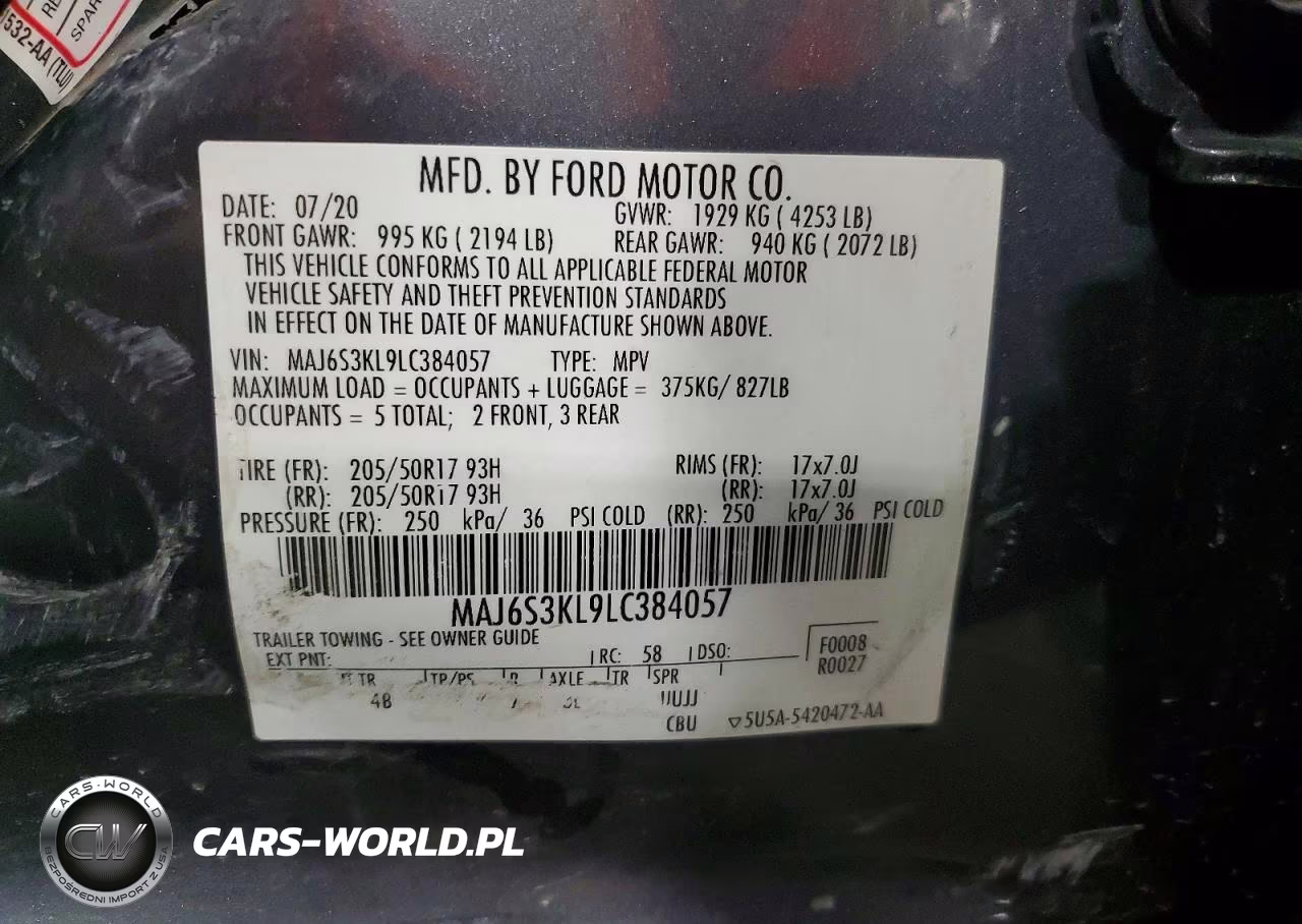 2020 Ford Ecosport Titanium VIN:MAJ6S3KL9LC384057 - 12