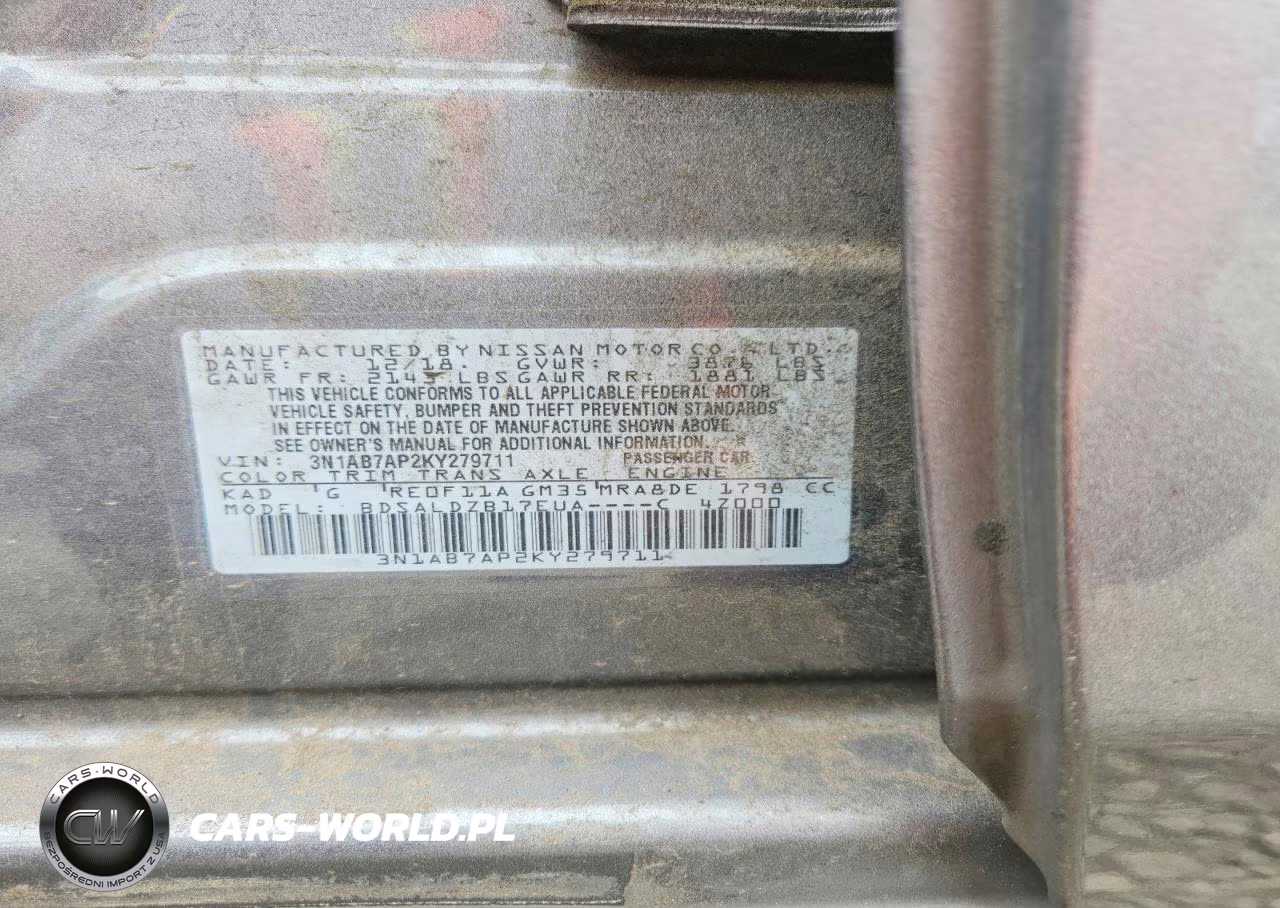 2019 Nissan Sentra Sv VIN:3N1AB7AP2KY279711 - 12