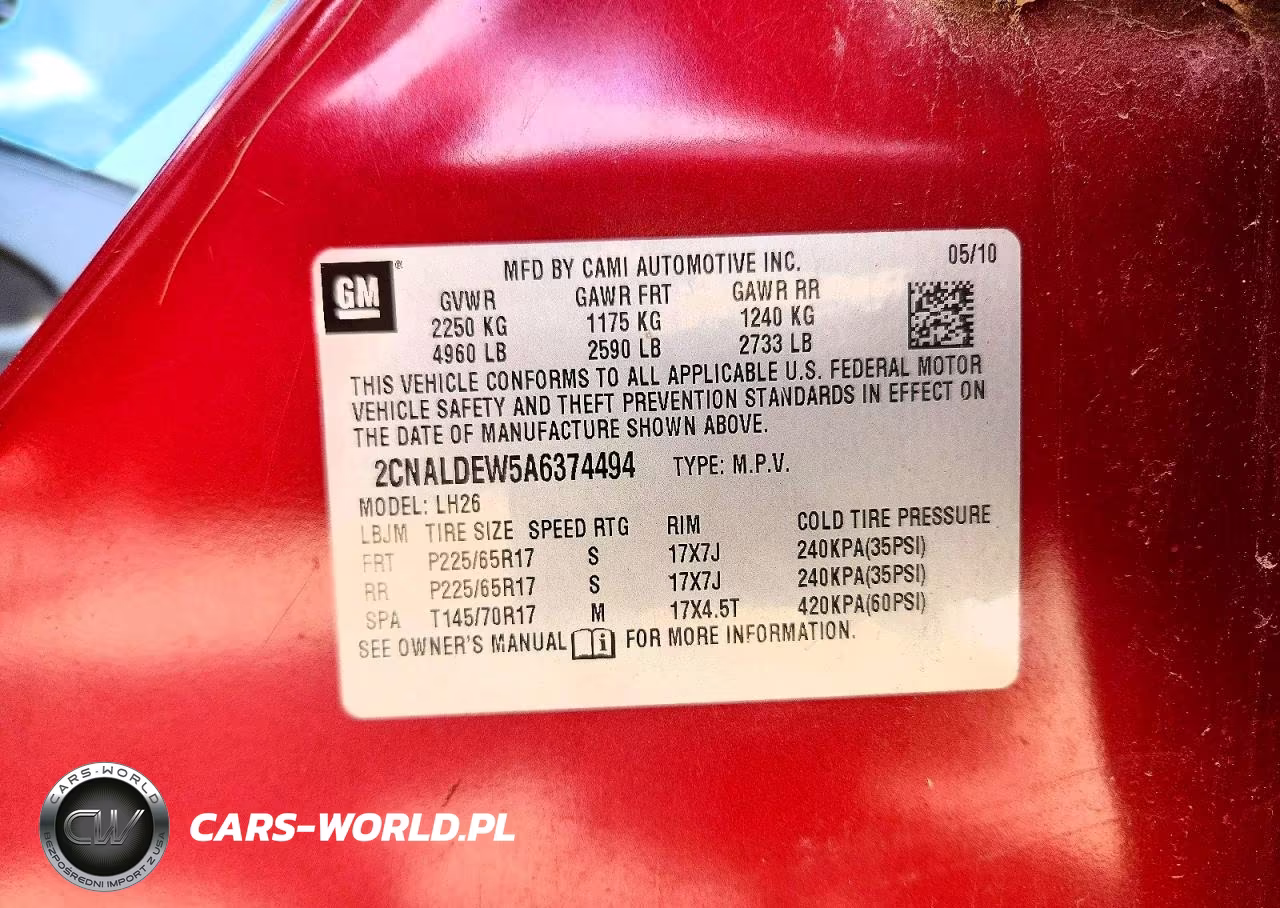 2010 Chevrolet Equinox Lt VIN:2CNALDEW5A6374494 - 12