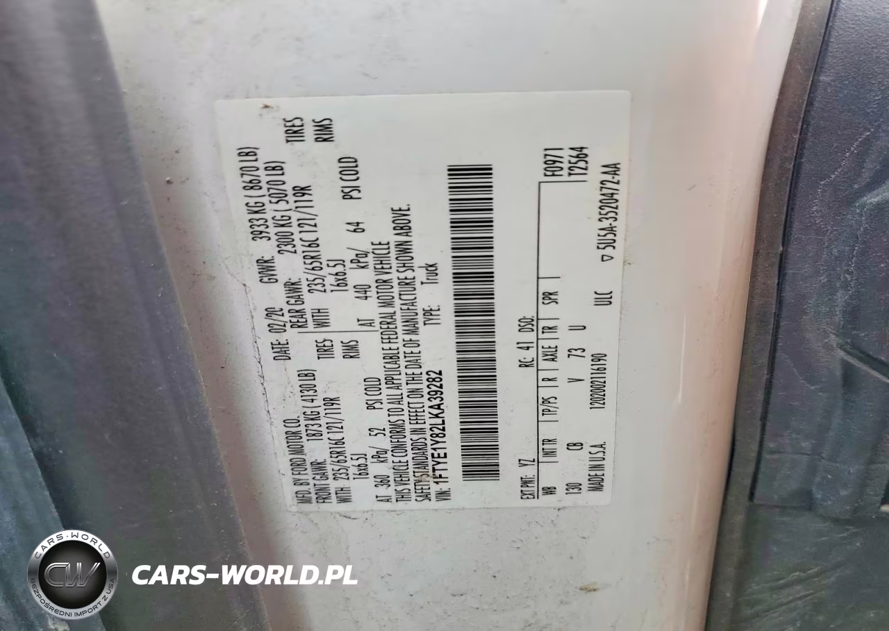 2020 Ford Transit T-150 VIN:1FTYE1Y82LKA39282 - 12