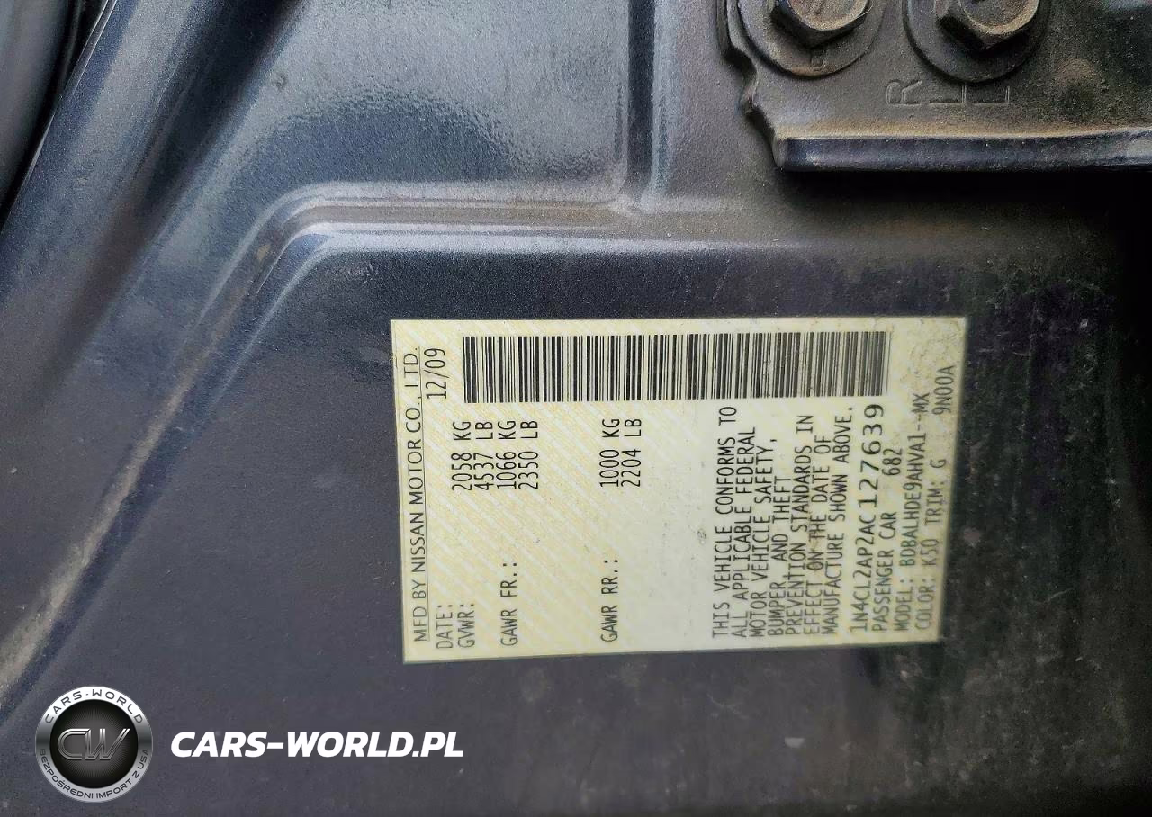 2010 Nissan Altima Hybrid VIN:1N4CL2AP2AC127639 - 12