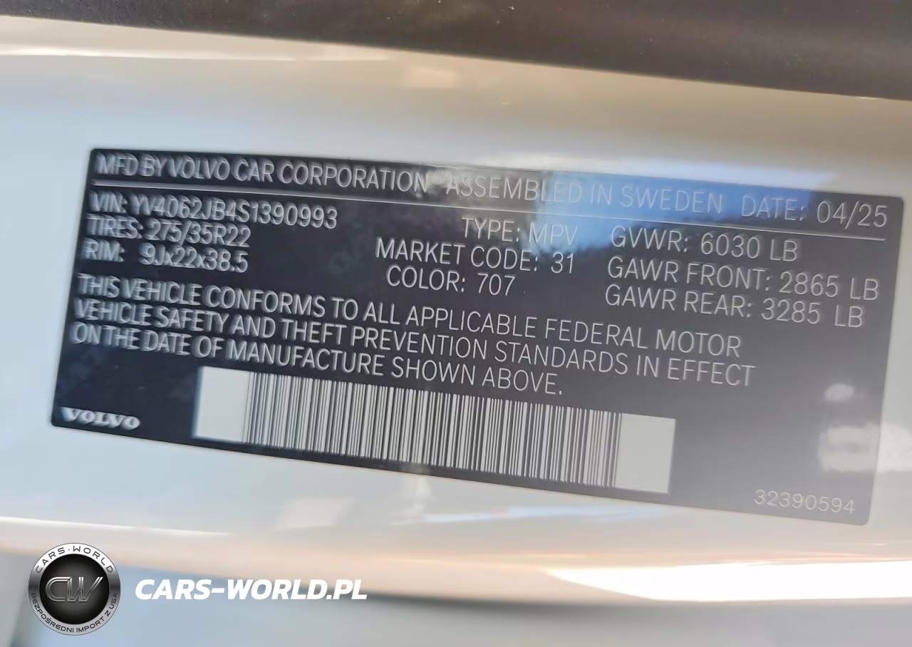 2025 Volvo Xc90 Plus VIN:YV4062JB4S1390993 - 13