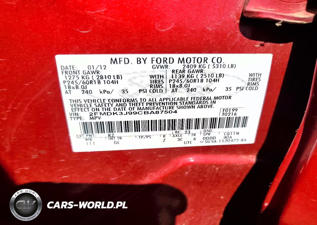 2012 Ford Edge Sel VIN:2FMDK3J99CBA87504 - 13