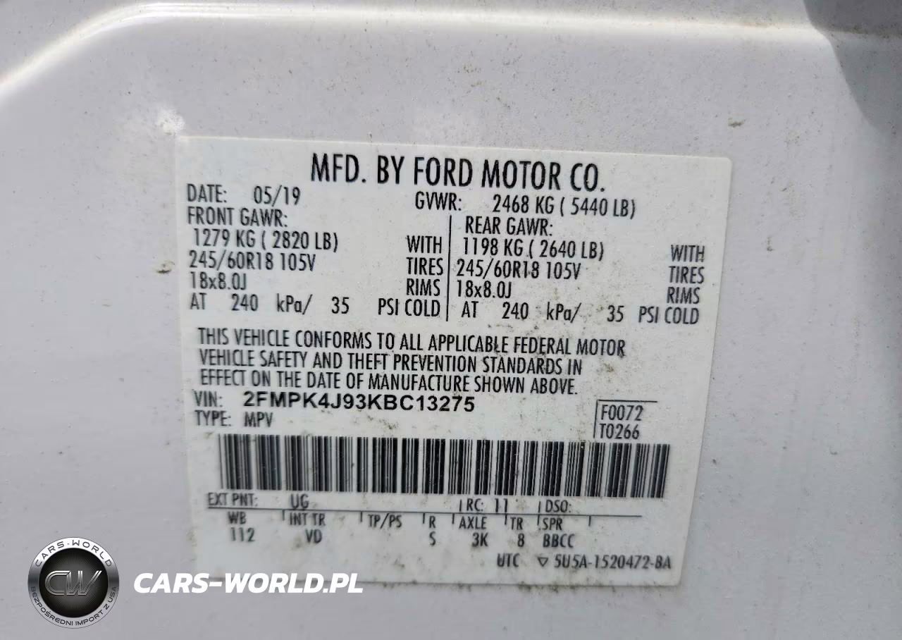2019 Ford Edge Sel VIN:2FMPK4J93KBC13275 - 14
