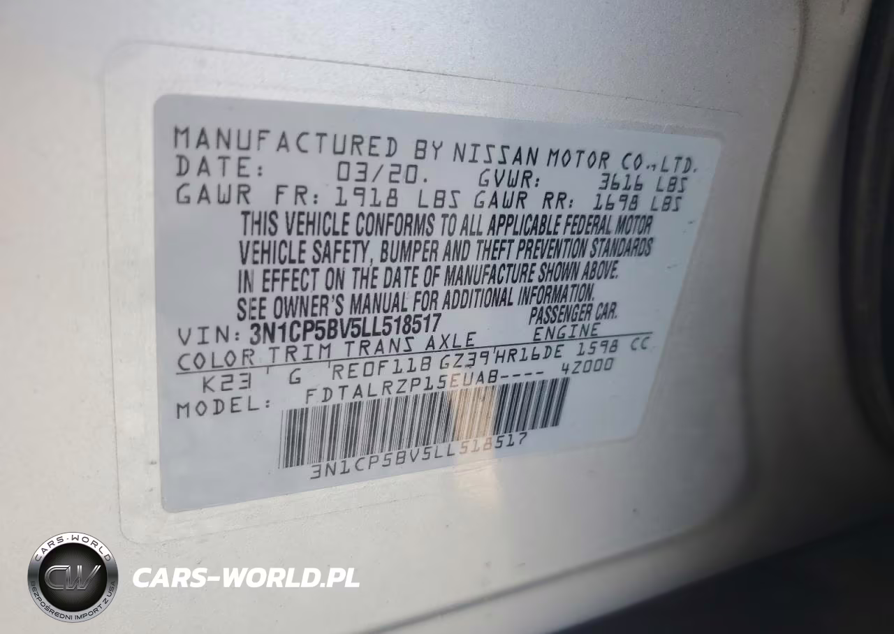 2020 Nissan Kicks S VIN:3N1CP5BV5LL518517 - 13