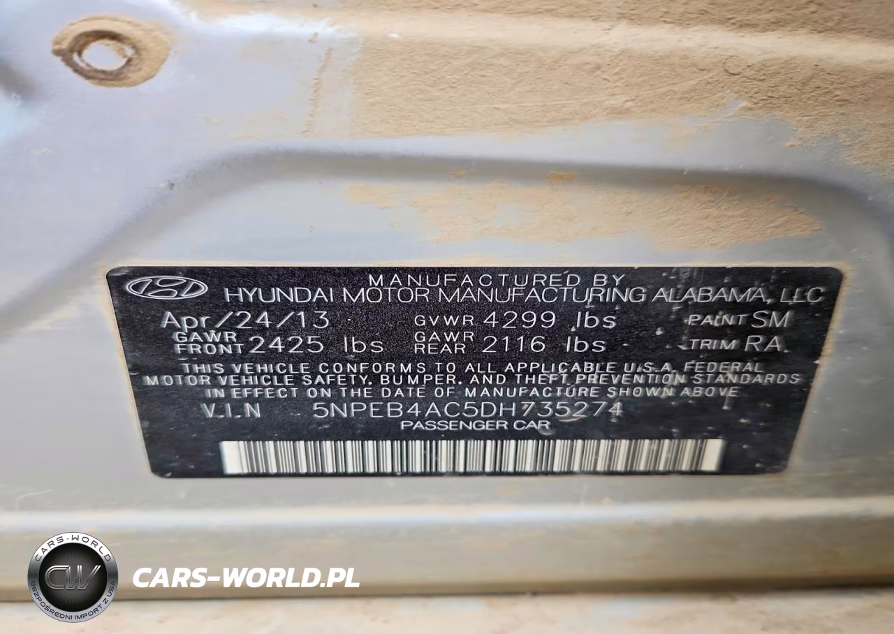 2013 Hyundai Sonata Gls VIN:5NPEB4AC5DH735274 - 12