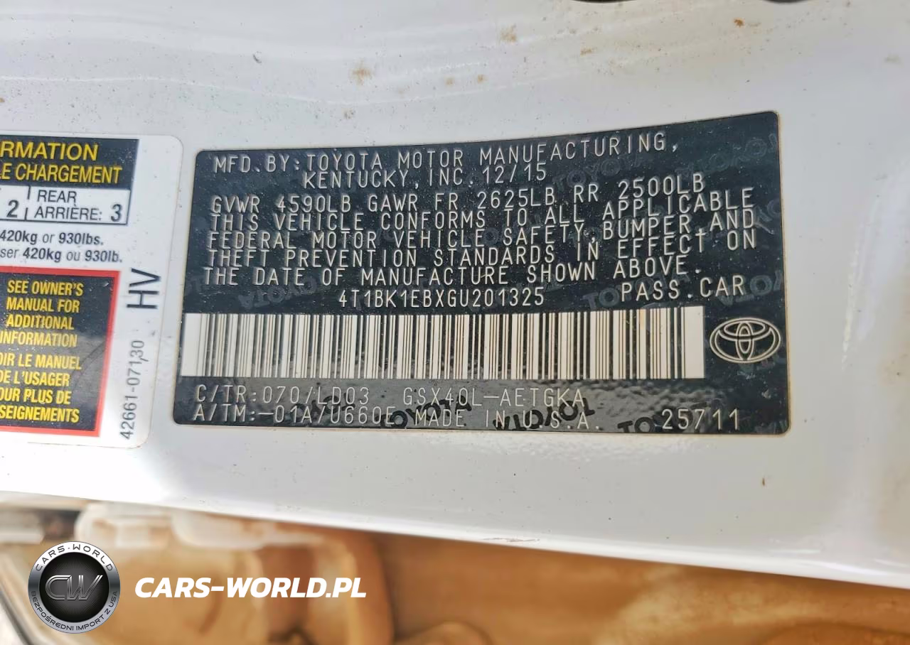 2016 Toyota Avalon Xle VIN:4T1BK1EBXGU201325 - 12