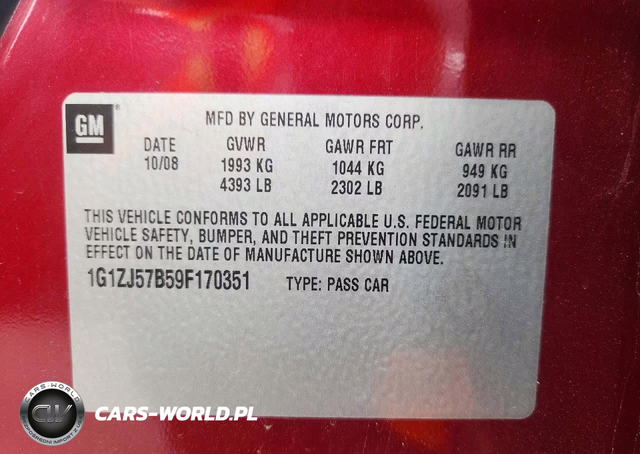 2009 Chevrolet Malibu 2Lt VIN:1G1ZJ57B59F170351 - 12