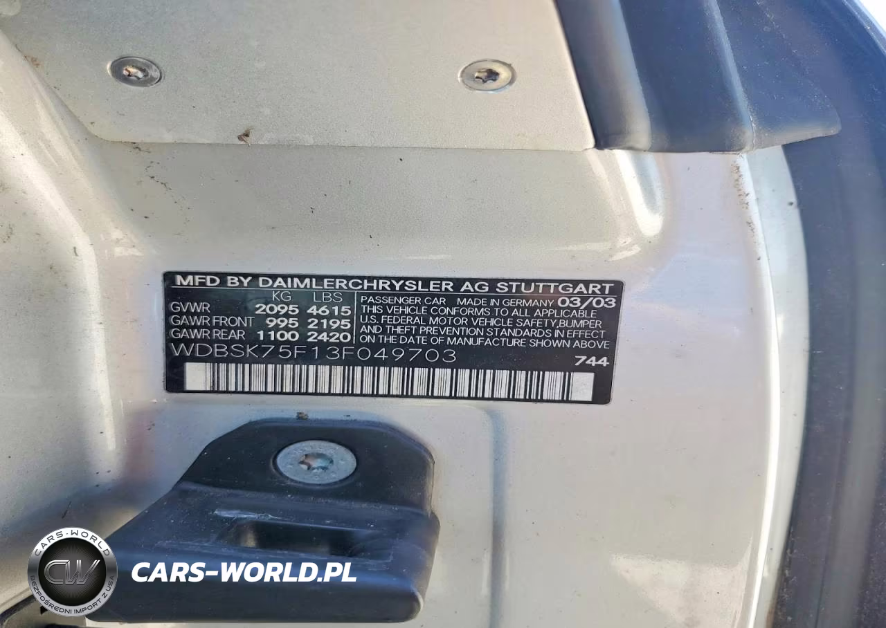 2004 Mercedes-Benz Sl-Class VIN:WDBSK75F13F049703 - 12