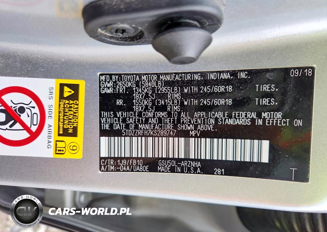 2019 Toyota Highlander Le VIN:5TDZZRFH7KS289747 - 13
