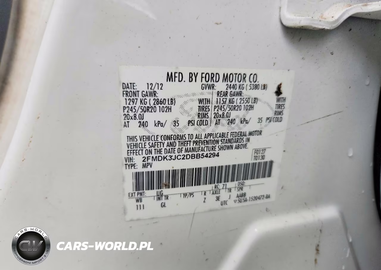 2013 Ford Edge Sel VIN:2FMDK3JC2DBB54294 - 12