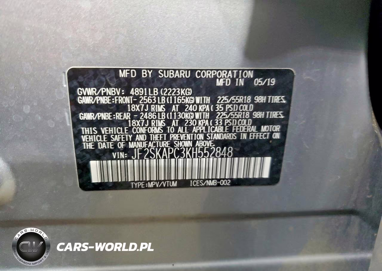 2019 Subaru Forester Sport VIN:JF2SKAPC3KH552848 - 12