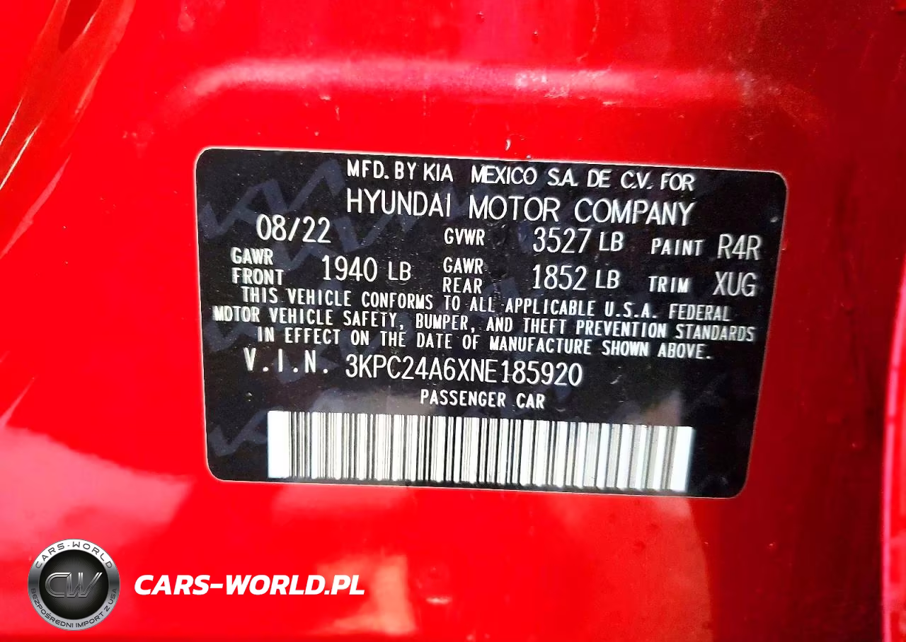 2022 Hyundai Accent Sel VIN:3KPC24A6XNE185920 - 12