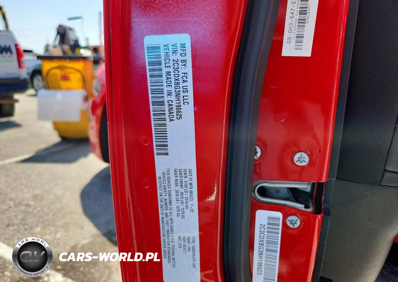 2022 Dodge Charger Sxt VIN:2C3CDXBG3NH196625 - 12