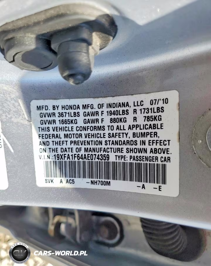 2010 Honda Civic Lx-S VIN:19XFA1F64AE074359 - 12
