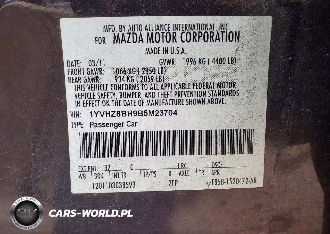 2011 Mazda 6 I VIN:1YVHZ8BH9B5M23704 - 12