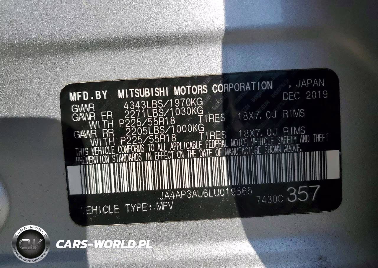 2020 Mitsubishi Outlander Sport Es VIN:JA4AP3AU6LU019565 - 12