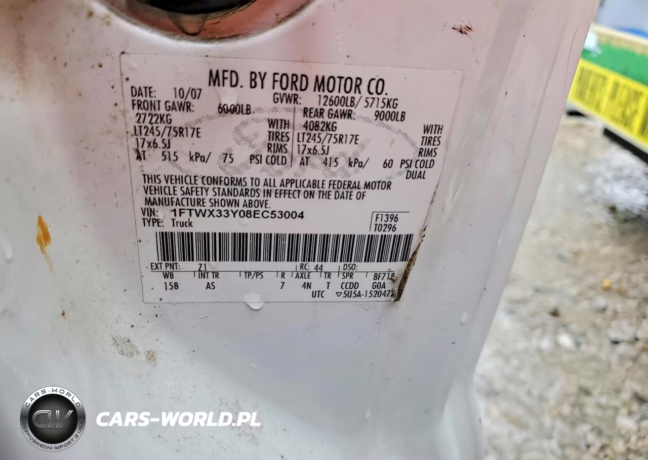 2008 Ford F350 Super Duty VIN:1FTWX33Y08EC53004 - 12