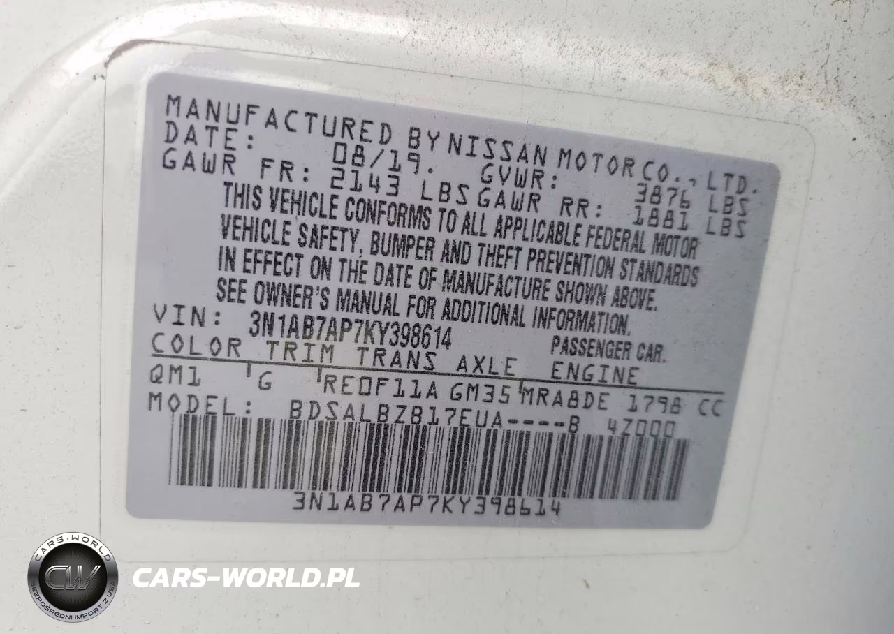 2019 Nissan Sentra S VIN:3N1AB7AP7KY398614 - 13