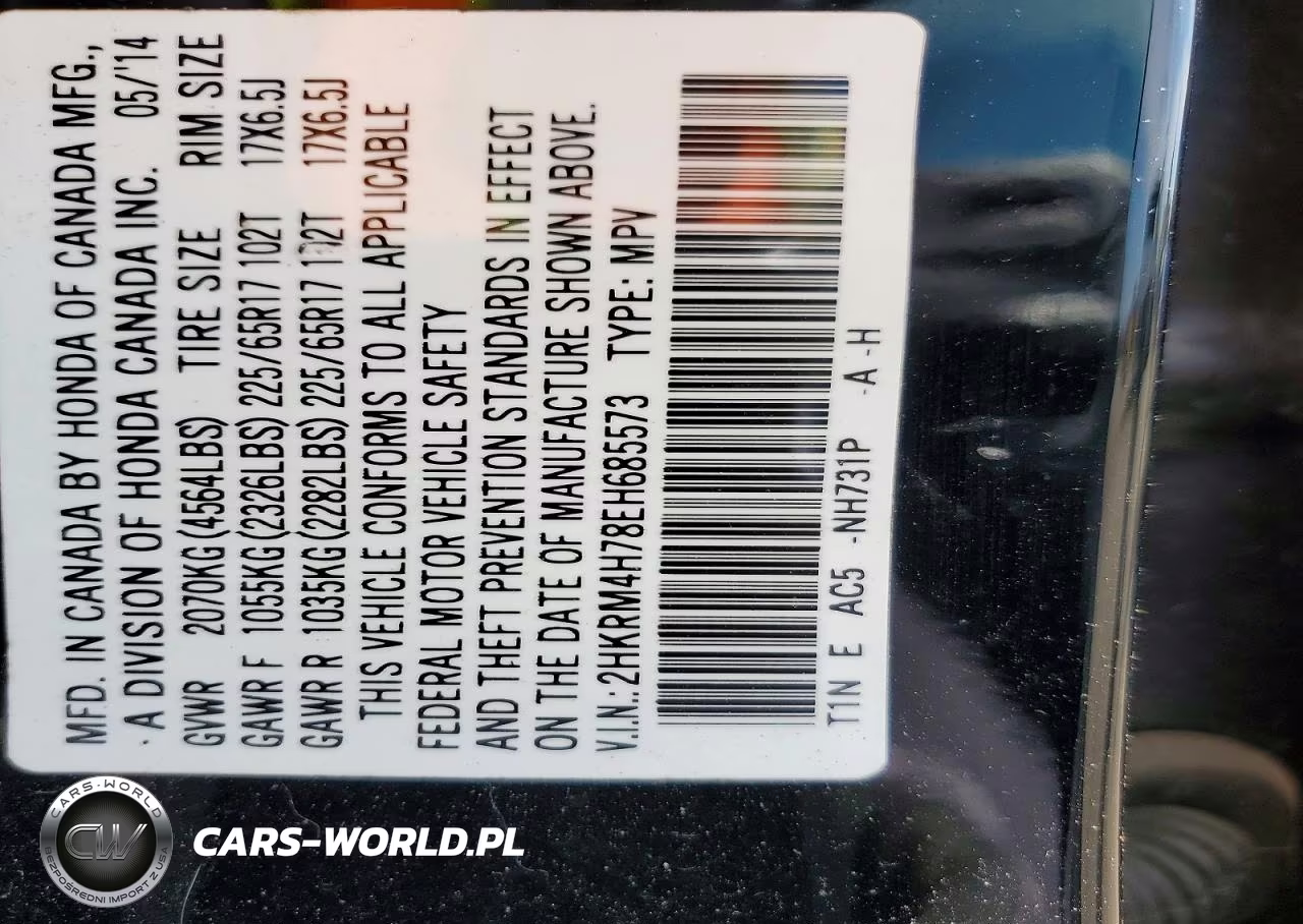 2014 Honda Cr-V Exl VIN:2HKRM4H78EH685573 - 13