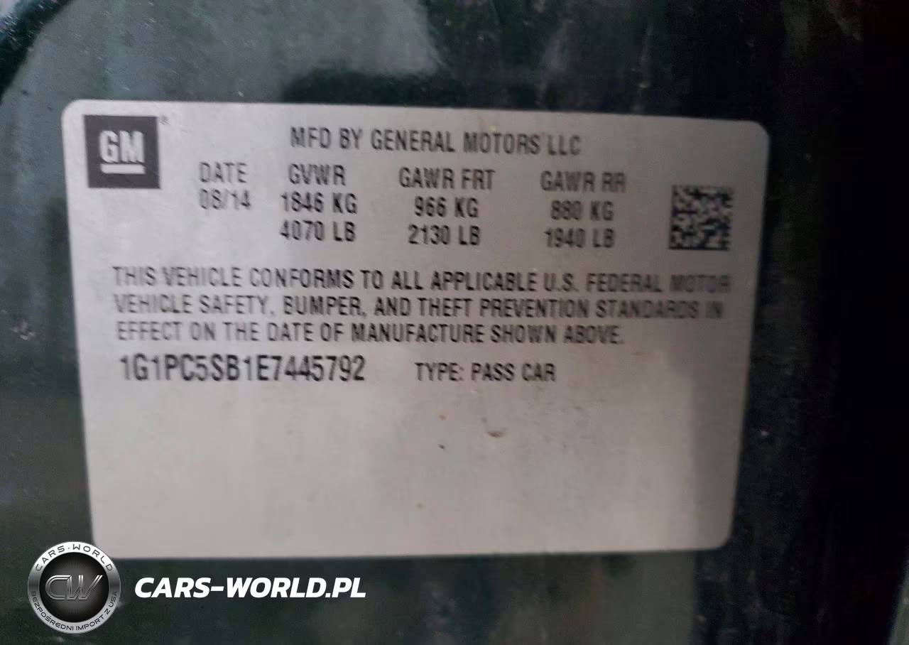 2014 Chevrolet Cruze Lt VIN:1G1PC5SB1E7445792 - 12