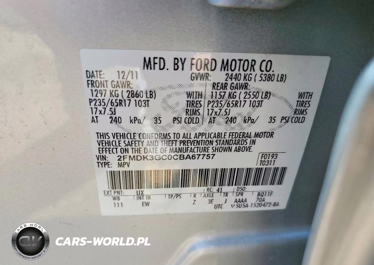 2012 Ford Edge VIN:2FMDK3GC0CBA67757 - 12