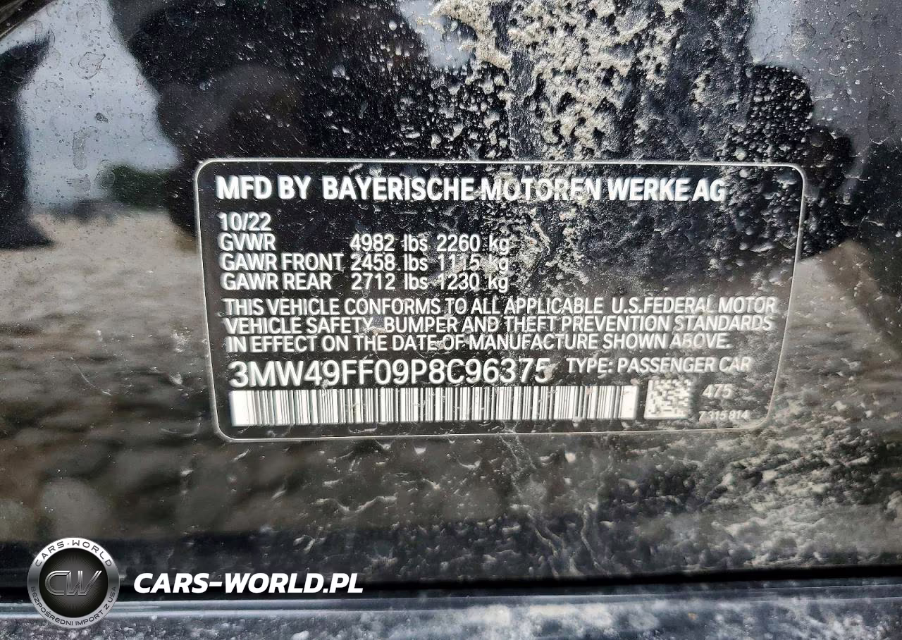 2023 BMW M340Xi VIN:3MW49FF09P8C96375 - 12