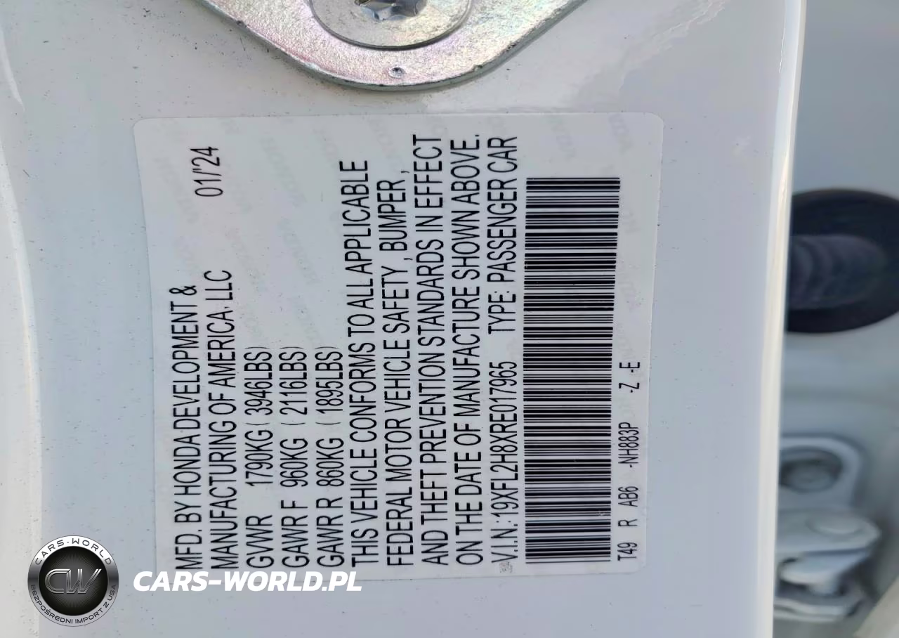2024 Honda Civic Sport VIN:19XFL2H8XRE017965 - 12