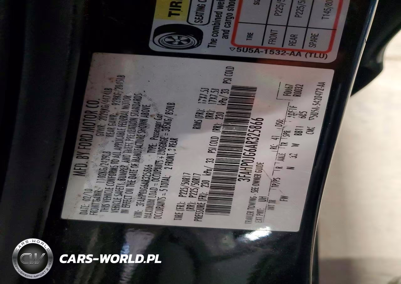 2010 Ford Fusion Sel VIN:3FAHP0JG6AR325866 - 12
