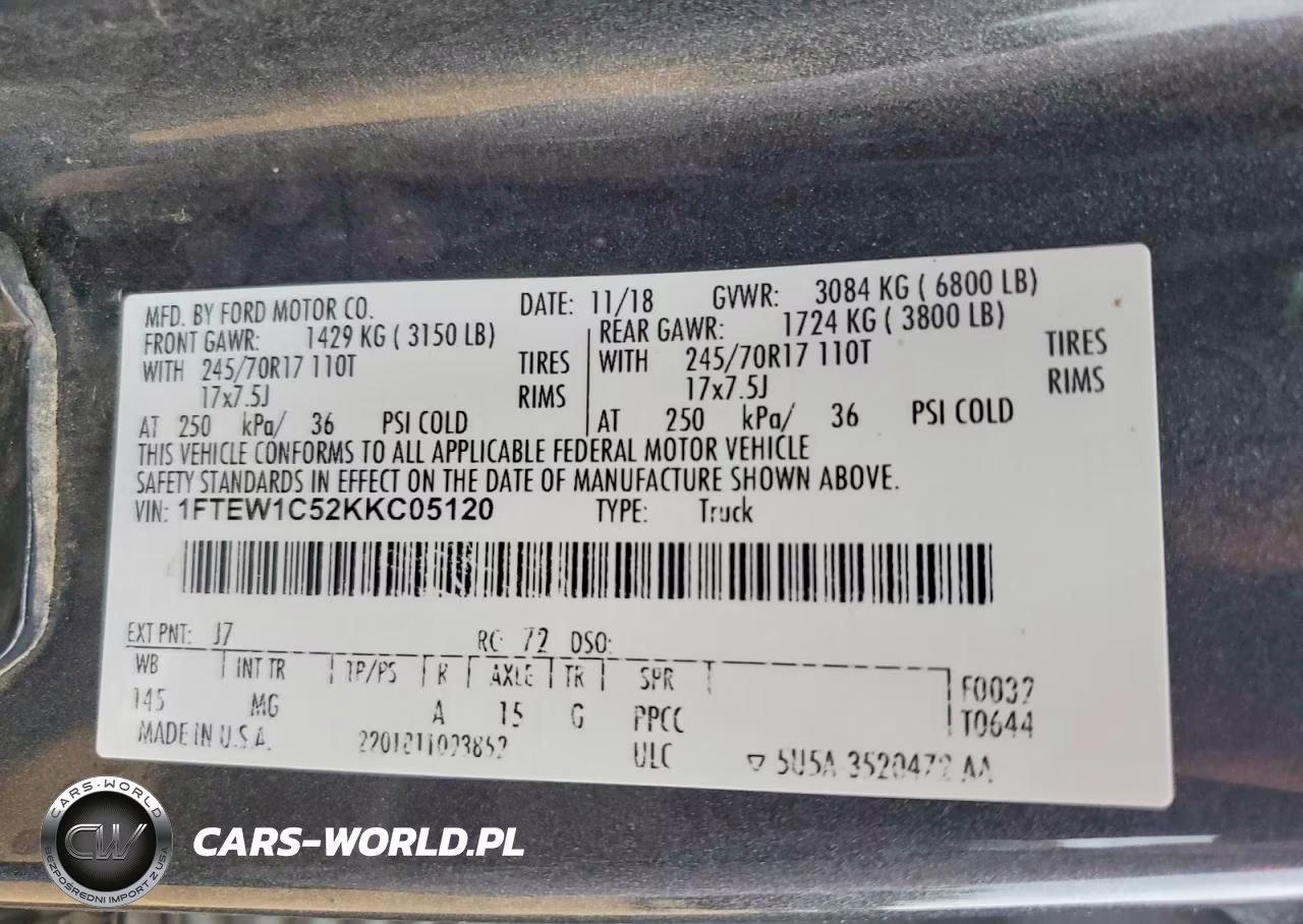 2019 Ford F150 Supercrew VIN:1FTEW1C52KKC05120 - 12
