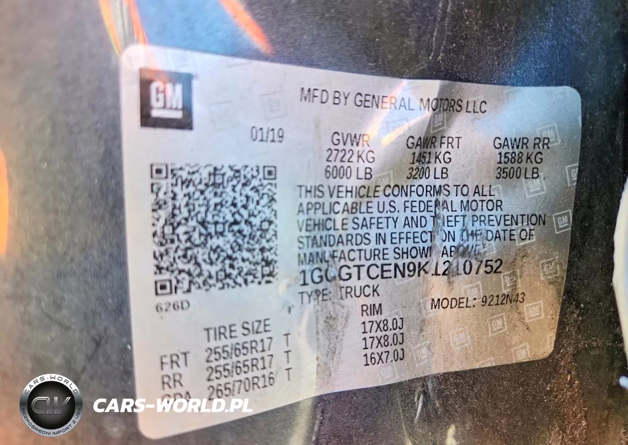 2019 Chevrolet Colorado Lt VIN:1GCGTCEN9K1210752 - 12