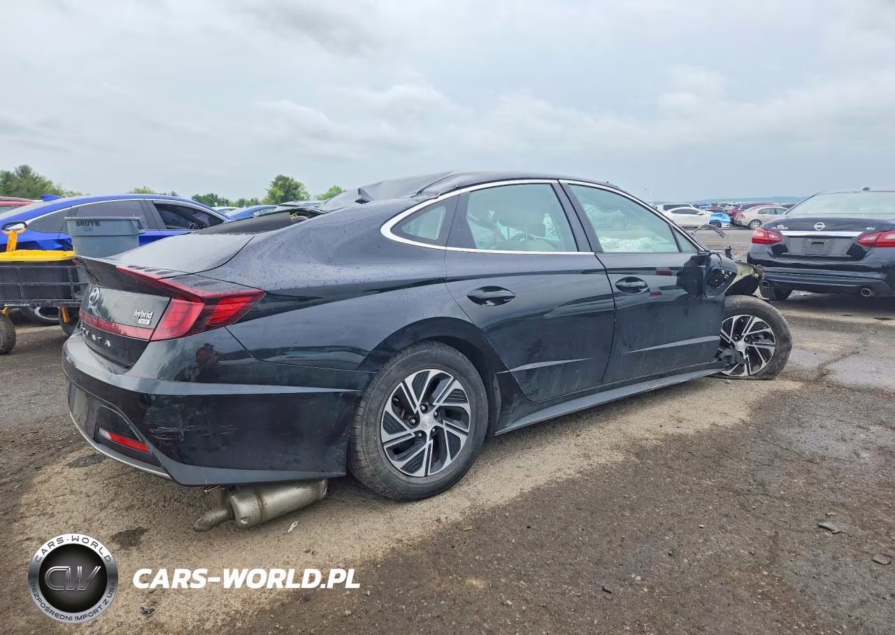 2022 Hyundai Sonata Hybrid Blue VIN:KMHL24JJ7NA049859 - 3