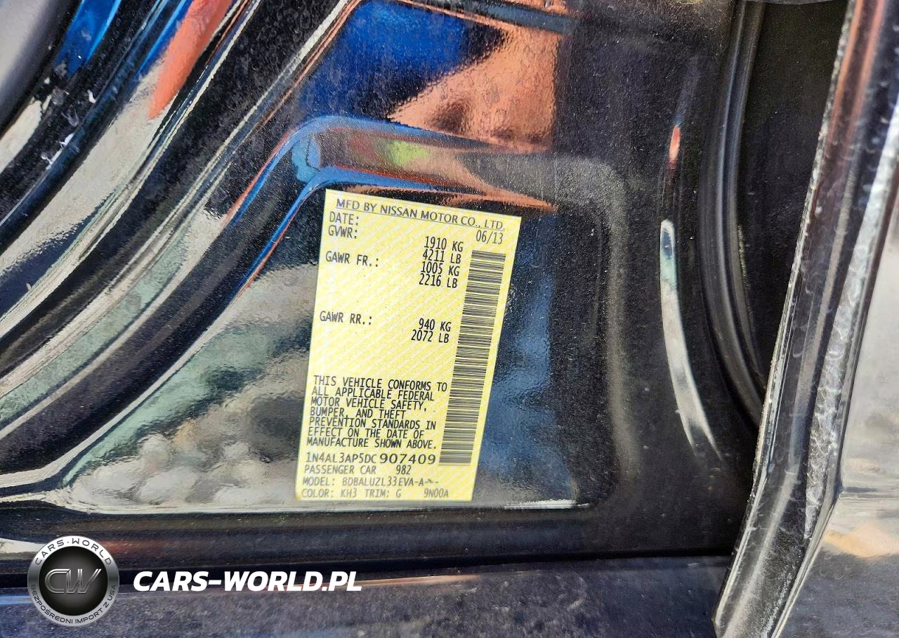 2013 Nissan Altima 2.5 VIN:1N4AL3AP5DC907409 - 12
