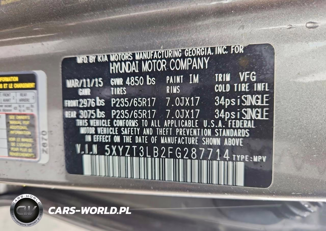 2015 Hyundai Santa Fe Sport 2.4L VIN:5XYZT3LB2FG287714 - 13