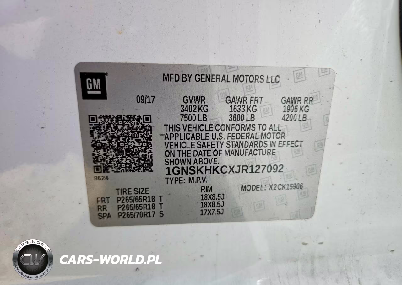 2018 Chevrolet Suburban K1500 Lt VIN:1GNSKHKCXJR127092 - 13