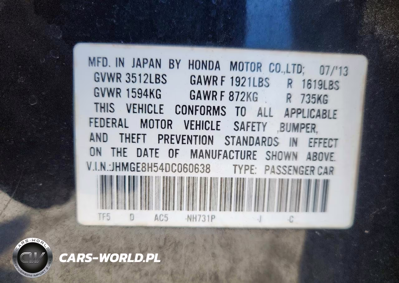 2013 Honda Fit Sport VIN:JHMGE8H54DC060638 - 13